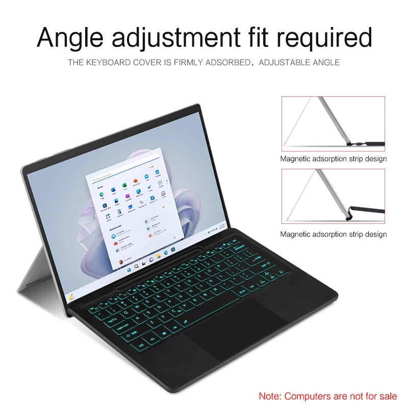 💻✨ Bluetooth Backlit Keyboard με TouchPad – Για Microsoft Surface Pro 8 / 9 / 10 / 11 / X ✨💻