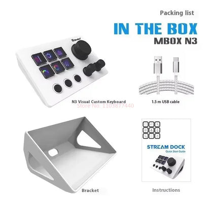 🎛️ Mirabox N3 Streamdeck Keypad με Οθόνη & Knob – Προγραμματιζόμενο Macro Mini Keyboard για PC | Visual Desktop Console