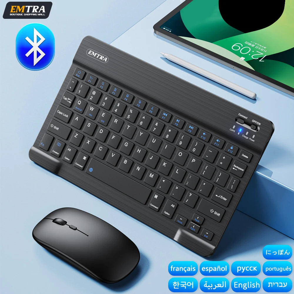 ⌨️🖱️ Bluetooth Wireless Keyboard & Mouse – Συμβατό με iOS, Android, Windows & iPad ✨
