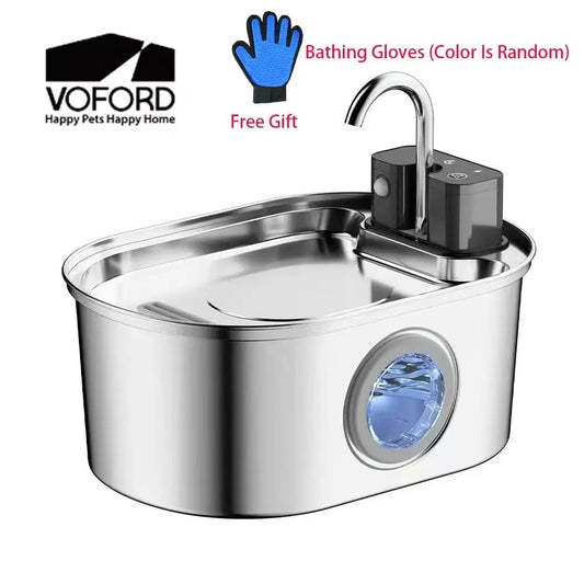 🐱💧 VOFORD 3.2L Ανοξείδωτο Σιντριβάνι Νερού Γάτας 🚰 (Ασύρματο με Αισθητήρα)