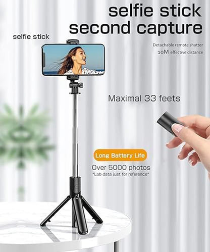 🤳📸 Bluetooth Wireless Selfie Stick Tripod με Remote & LED Light 💡 – Επεκτεινόμενο Τρίποδο για iPhone & Android