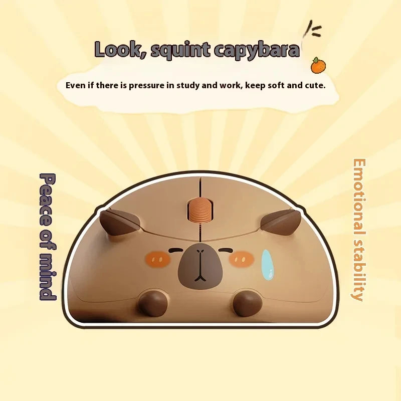 🐹 Cute Capybara Wireless Mouse – Ασύρματο, Αθόρυβο, 1200DPI με USB Receiver 💖 Το πιο χαριτωμένο ποντίκι για γραφείο, δώρο ή καθημερινή χρήση!