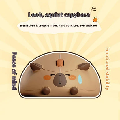 🐹 Cute Capybara Wireless Mouse – Ασύρματο, Αθόρυβο, 1200DPI με USB Receiver 💖 Το πιο χαριτωμένο ποντίκι για γραφείο, δώρο ή καθημερινή χρήση!