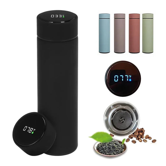 🌡️☕ Smart Thermos 480ml | 304 Ανοξείδωτο Ατσάλι | 💧 Αδιάβροχο | LED Ένδειξη Θερμοκρασίας | Double-Wall Vacuum Cup