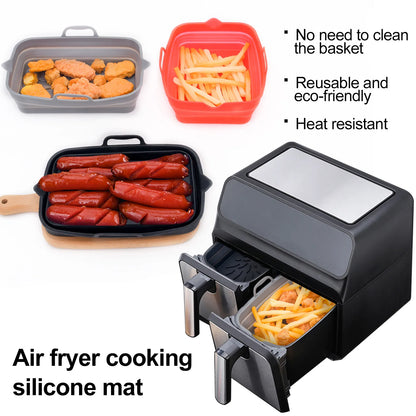 🍕 Ορθογώνιο Σκεύος Σιλικόνης για Air Fryer & Φούρνο – Αντικολλητικό & Επαναχρησιμοποιήσιμο | Ιδανικό για Πίτσες, Γλυκά & Grill