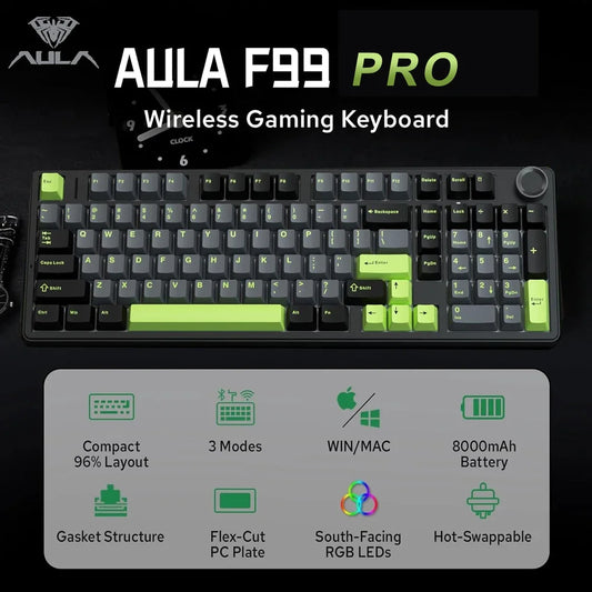 ⌨️🎮 AULA F99PRO Gaming Keyboard – Pro-Level Εμπειρία Πληκτρολόγησης με 3 Τρόπους Σύνδεσης & Gasket Design!