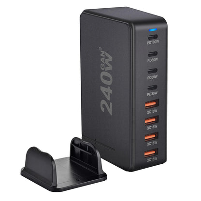 ⚡🔌 240W GaN Desktop Charger – 8x USB-C Θύρες με PD 3.0 Fast Charging ⚡