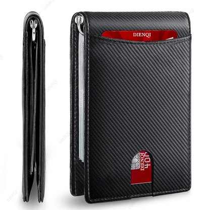 👛🕴️ Ανδρικό Slim Πορτοφόλι – Συνθετικό Δέρμα, RFID Blocking & Money Clip 💳💵