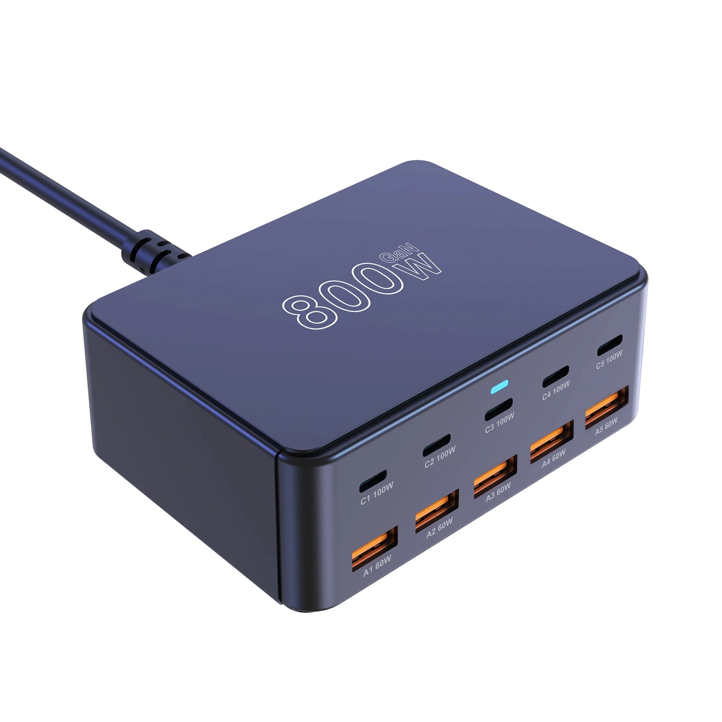 ⚡🔌 800W GaN Desktop Charger – 10 Θύρες USB-C / USB-A PD Fast Charging