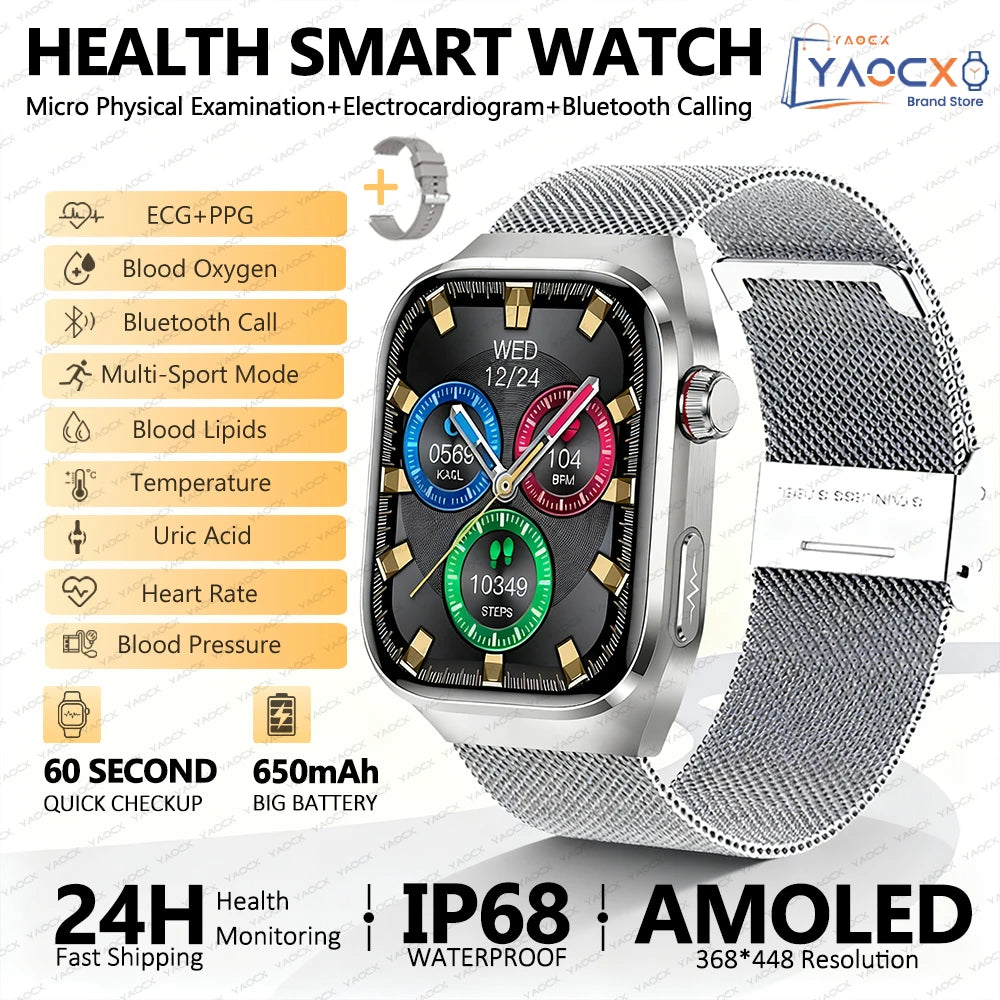 ⌚ AI Health Diagnosis Smart Watch – Advanced Health Analysis Watch with ECG + PPG & Calls