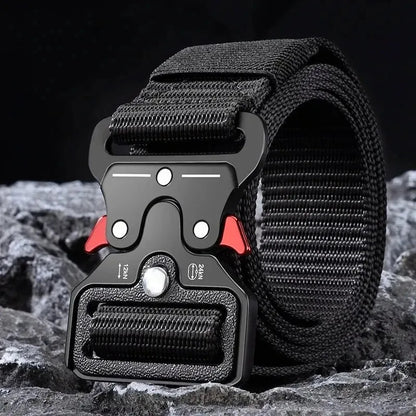 🎒🪖 Men’s Outdoor Multi-Function Belt – Hybrid Canvas/Nylon Tactical Ζώνη με Ανθεκτική Αγκράφα