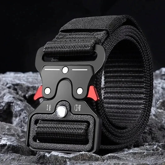 🎒🪖 Men’s Outdoor Multi-Function Belt – Hybrid Canvas/Nylon Tactical Ζώνη με Ανθεκτική Αγκράφα