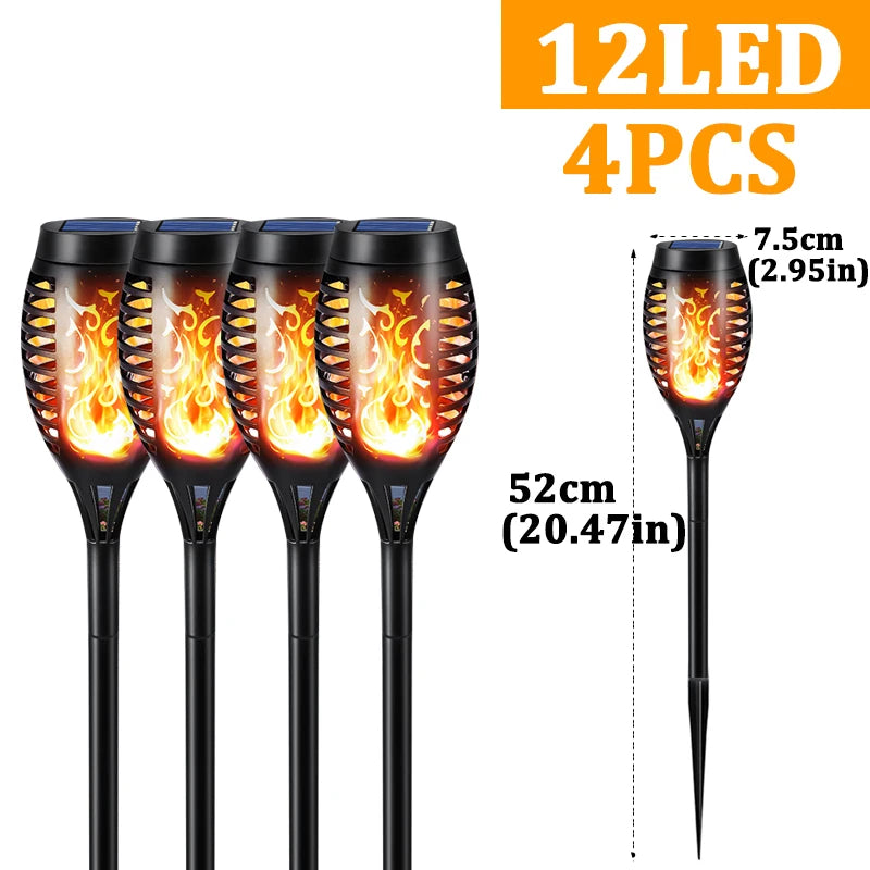 🔥🌞 Ηλιακά Φωτιστικά Κήπου – 96 LED Torch με Εφέ Φλόγας, Αδιάβροχα & Αυτόματης Λειτουργίας 🌙✨