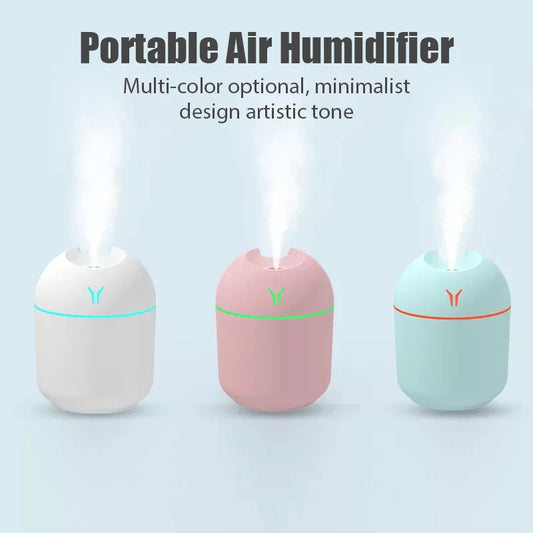 💧🌙 Mini Ultrasonic Air Humidifier 250ML – USB Aroma Diffuser με Ρομαντικό Φως ✨ Ιδανικό για Σπίτι & Αυτοκίνητο