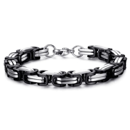 🧩 HNSP 8MM Stainless Steel Bracelet – Ανδρικό Ατσάλινο Βραχιόλι με Rock / Biker Design | 8MM Φάρδος, Ανθεκτικό & Στιβαρό Στυλ