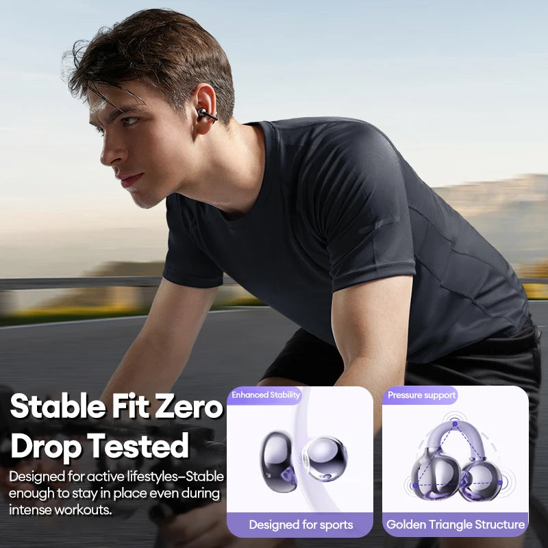 Lenovo LE302 OWS Bluetooth 6.0 – Wireless Ear Clip Headphones with Open-Ear Design & Up to 25 Hours Battery Life