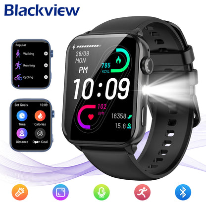 ⌚ Blackview R30 Max – Smartwatch 1.91” με LED Flashlight, Bluetooth Κλήσεις & 100+ Αθλητικά Modes