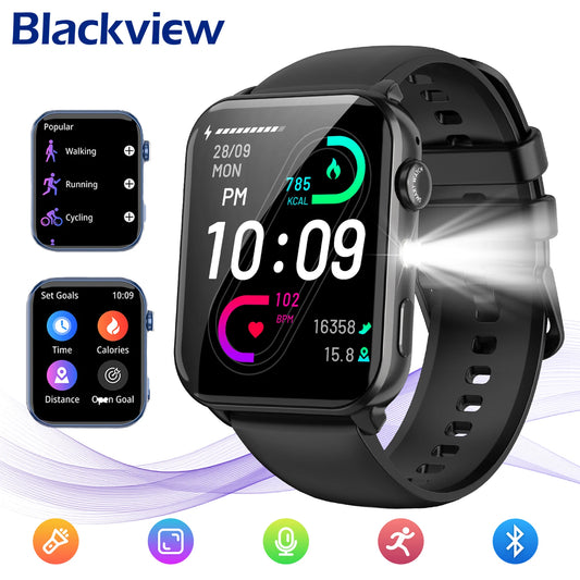 ⌚ Blackview R30 Max – Smartwatch 1.91” με LED Flashlight, Bluetooth Κλήσεις & 100+ Αθλητικά Modes