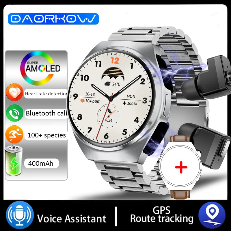 ⌚ DAORKOW GT96 – TWS 2-σε-1 Smart Watch με Ενσωματωμένα Bluetooth Ακουστικά | Κλήσεις, NFC, Παρακολούθηση Υγείας & Μουσική