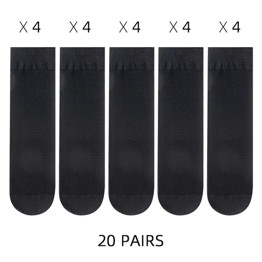 🧦✨ Σετ Διάφανα Κρυστάλλινα Καλτσάκια – Ultra Thin & Anti-Hook ✨🧦 5–20 Ζευγάρια Καλοκαιρινές Γυναικείες Κάλτσες | Crystal Silk Nylon Ankle Socks