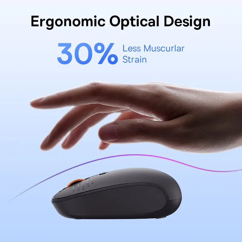 🖱️✨ Baseus F01B Ασύρματο Mouse – Bluetooth 5.0 & 2.4G, Silent Click & 1600 DPI 🎮💻