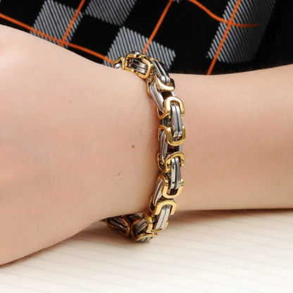 🧩 HNSP 8MM Stainless Steel Bracelet – Ανδρικό Ατσάλινο Βραχιόλι με Rock / Biker Design | 8MM Φάρδος, Ανθεκτικό & Στιβαρό Στυλ