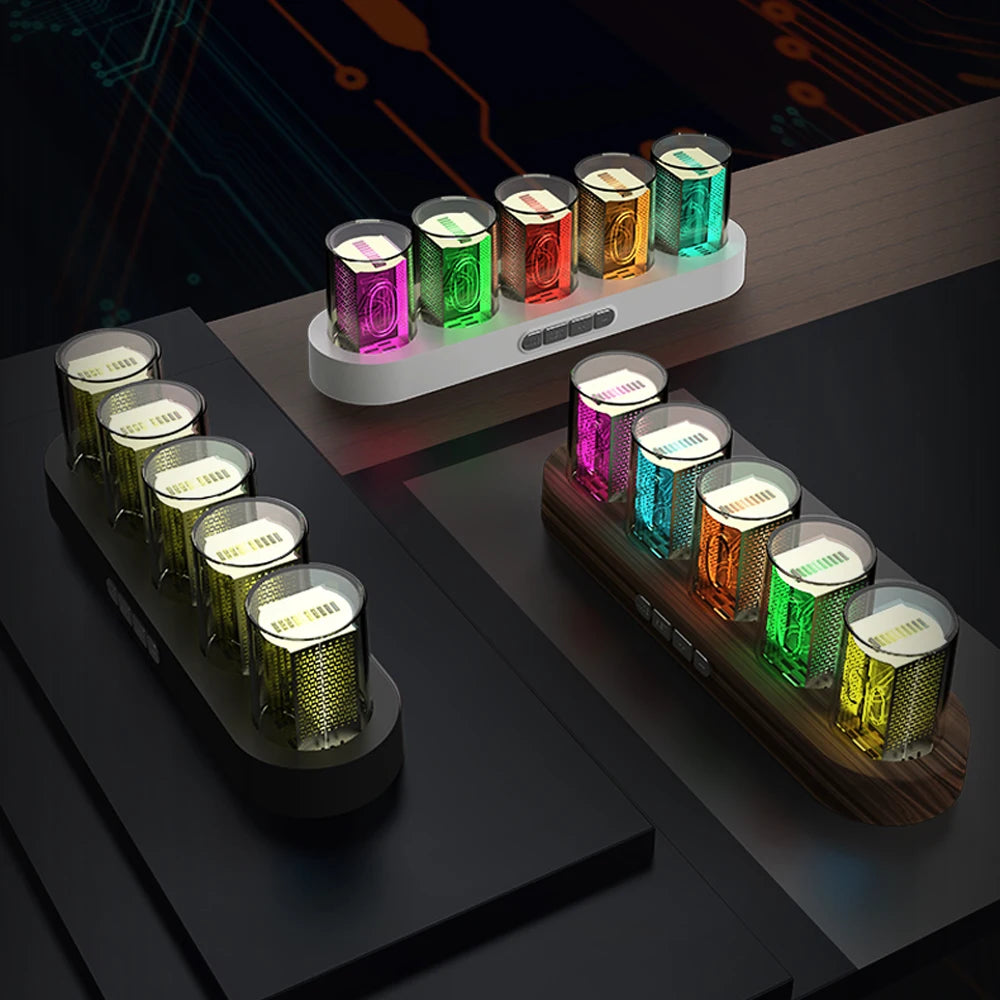 Digital Nixie Tube Clock with RGB LED – Premium Desktop Decoration