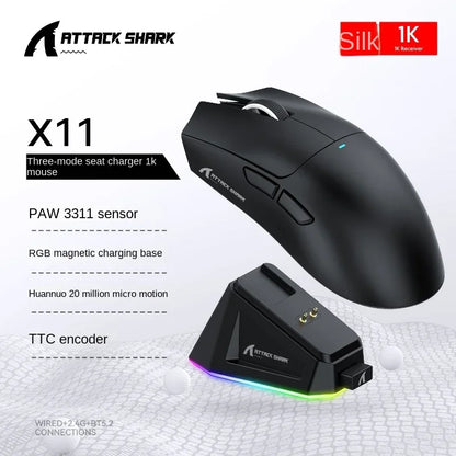 🎮🦈 Attack Shark X11 Triple Mode Gaming Mouse – Απόλυτη ελευθερία, ταχύτητα και στυλ στο χέρι σου!