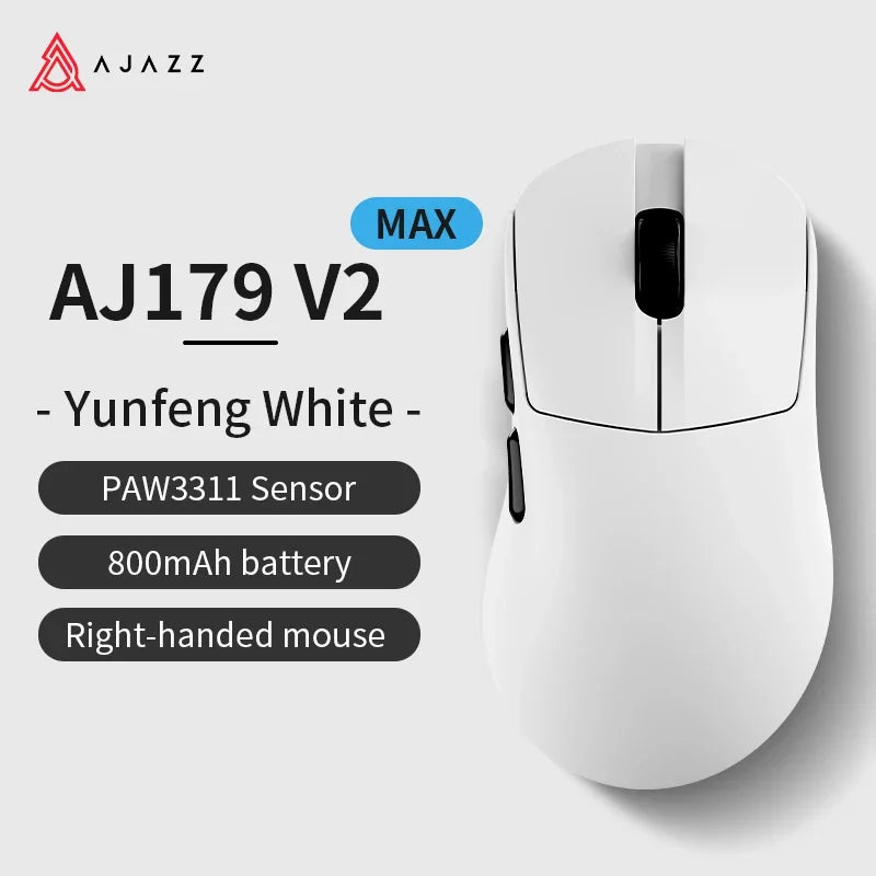 🖱️🔥 AJAZZ AJ179 V2 / V2 MAX Wireless Gaming Mouse – 12.000 DPI | PAW3311 | Magnetic Charging Base 🎮✨
