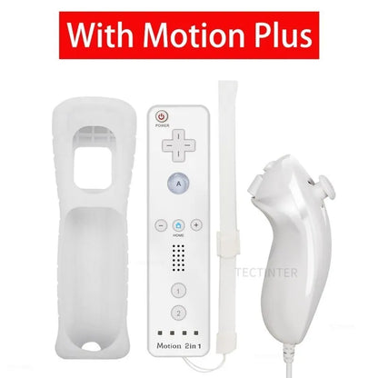 🎮 Wireless Remote Controller + Nunchuck for Nintendo Wii / Wii U | Built-in Motion Plus & Bluetooth | Vibration & Speaker | 3rd Party Controller
