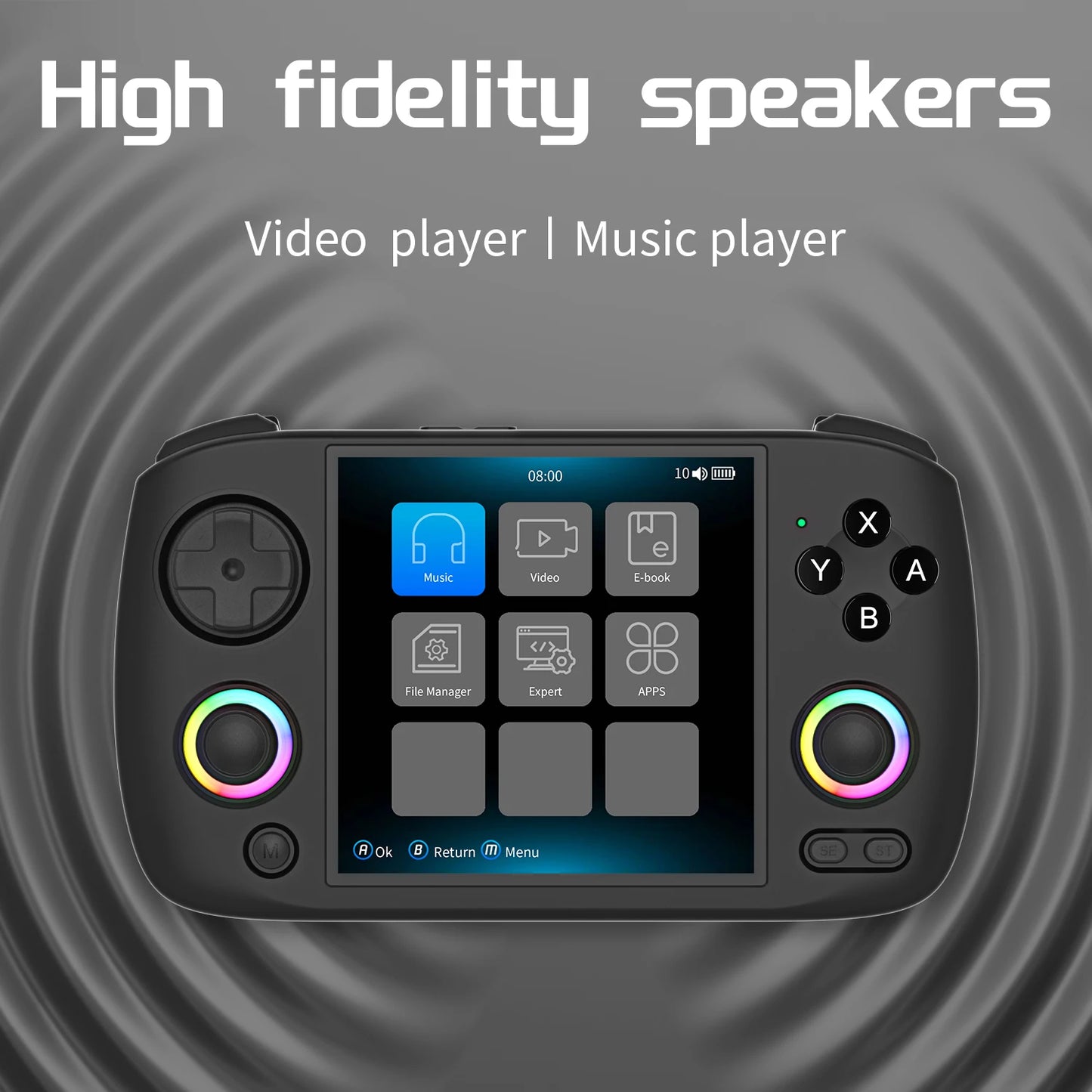 ANBERNIC RG CubeXX Retro Handheld Game Console – IPS 3.95” 720×720 | Linux 64bit | Wi-Fi & Bluetooth