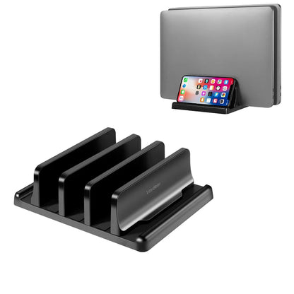 💻📐 Vertical Laptop Stand – Διπλή Κάθετη Βάση Laptop & Tablet με Ρυθμιζόμενο Πλάτος 🎯