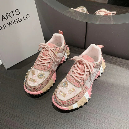 👟✨ Γυναικεία Casual Sneakers με Στρας – Πολυτελές Στυλ & Άνεση ✨👟