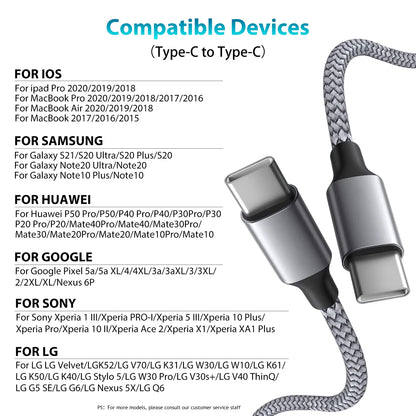 ⚡🔌 Type-C to Type-C PD 60W Fast Charging Cable – Super Long Extending Cable (3m/5m/8m/10m) 🎯