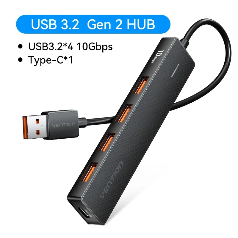 Vention USB 3.2 Gen2 HUB 5 Ports – 10Gbps High-Speed Multiport Adapter