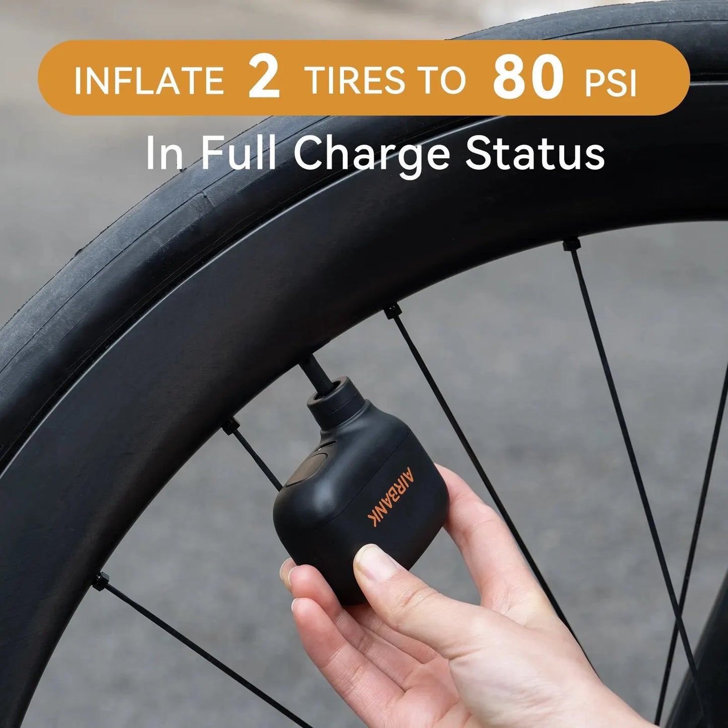 🚴‍♂️💨 AIRBANK AS100 Mini Portable Bicycle Pump – Rechargeable Air Inflator 100PSI
