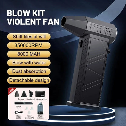 💨⚡ Violent Fan 400000RPM Turbo Jet Blower – Ισχυρό Φορητό Air Blower & Vacuum Cleaner