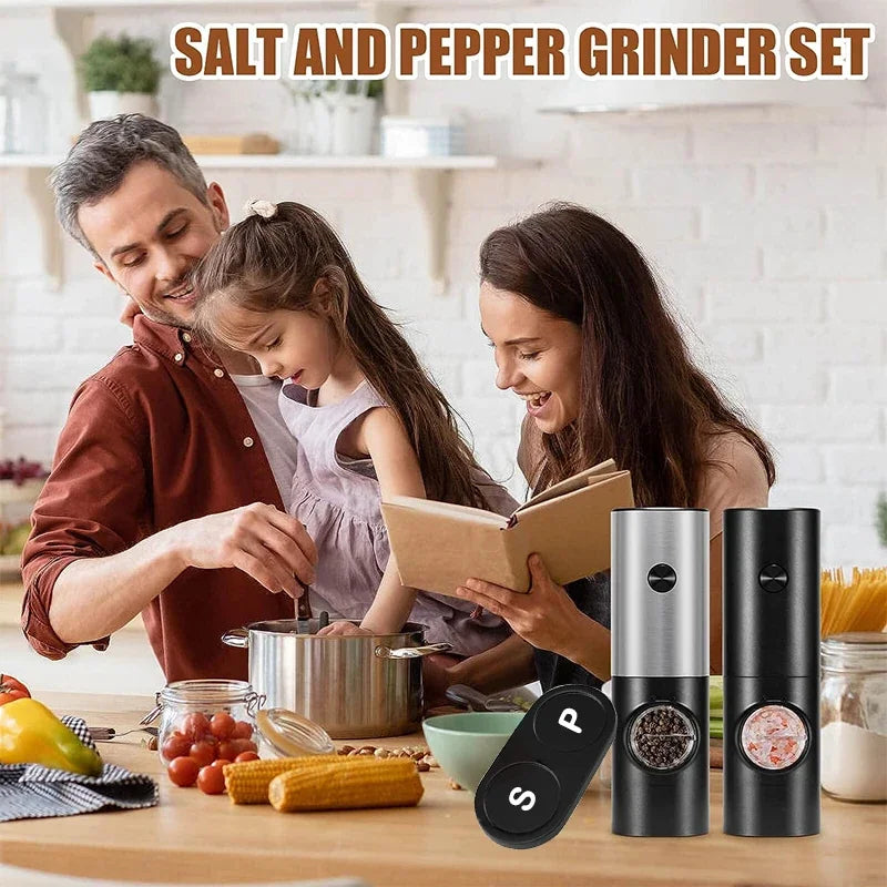 🧂✨ Ηλεκτρικός Αυτόματος Μύλος Αλατιού & Πιπεριού με LED – Σετ Μπαταρίας & Ρυθμιζόμενη Άλεση ✨🧂