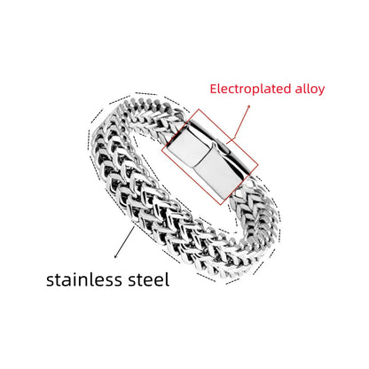⛓️✨ Ανδρικό Βραχιόλι Stainless Steel με Μαγνητικό Κούμπωμα – Διπλή Πλέξη & Μοντέρνος Σχεδιασμός 💎