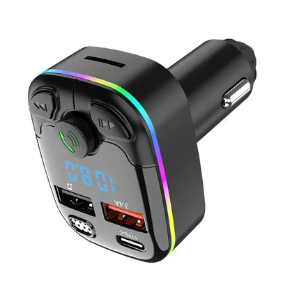 🔌 Car Bluetooth FM Transmitter 5.0 με PD Type-C & Dual USB – Γρήγορη Φόρτιση, Αναπαραγωγή Μουσικής & Hands-Free Κλήσεις