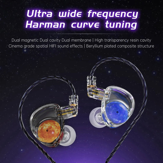 🎧 ND Planet – Ενσύρματα In-Ear HIFI Ακουστικά με 12mm Διπλό Μαγνητικό & Διπλό Θάλαμο Διάφραγμα Επενδυμένο με Βηρύλλιο