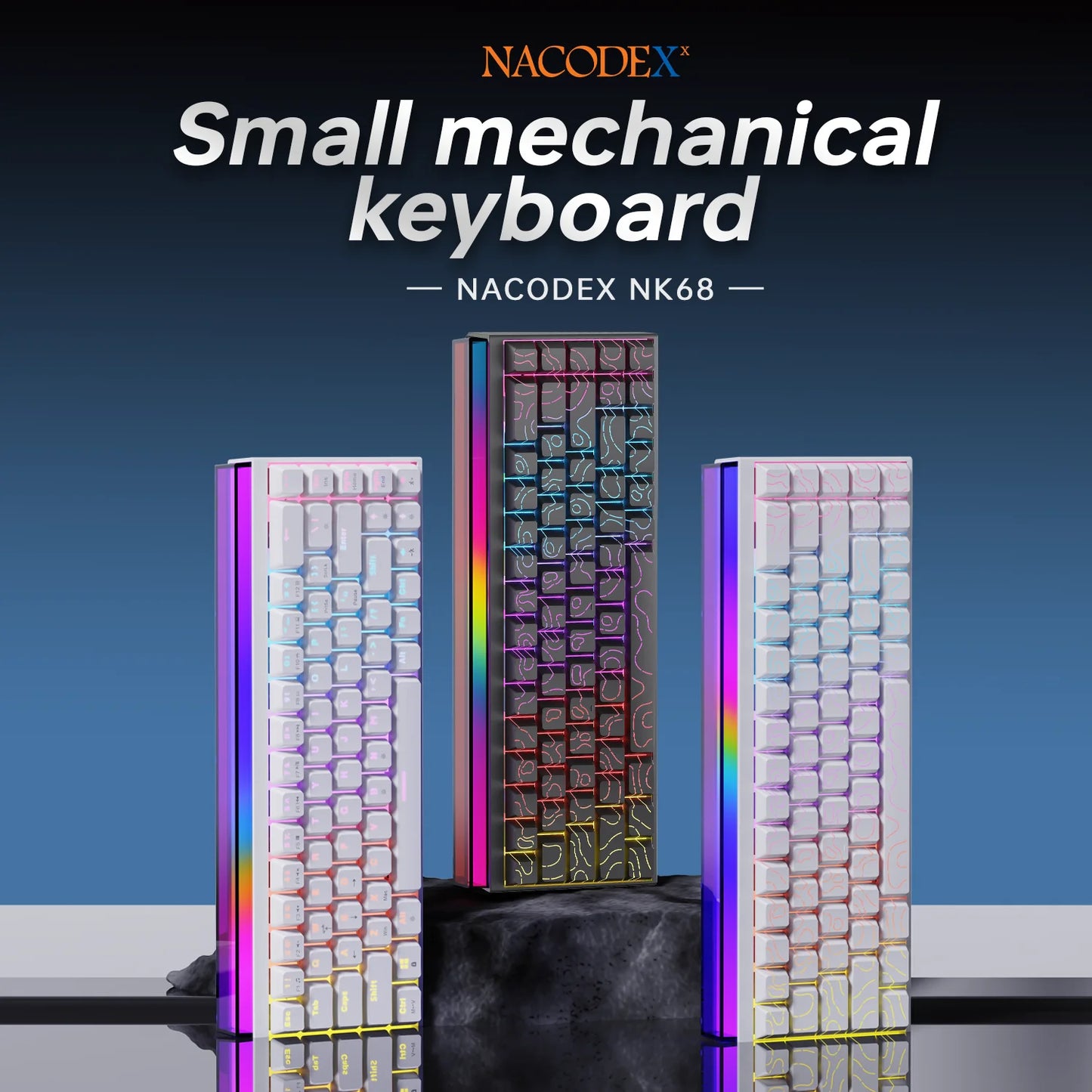 ⌨️🔥 Ajazz Nacodex NK68 Mechanical Keyboard – 68 Keys RGB (Wired) 🎮💼