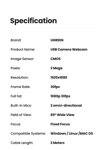 🎥💻 USB 2K HD Mini Webcam – Με Διπλό Μικρόφωνο & 360° Περιστροφή 🔊✨