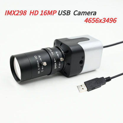 📸🔬 Ultra HD 16MP USB Camera – Επαγγελματική Βιομηχανική Κάμερα με Varifocal CS Lens 5-50mm/2.8-12mm 🎯