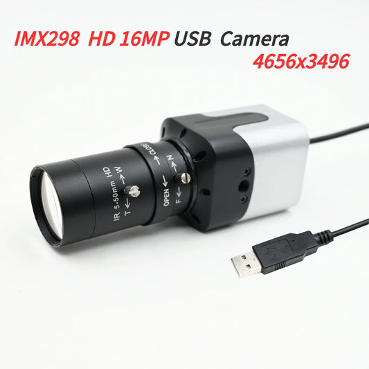 📸🔬 Ultra HD 16MP USB Camera – Επαγγελματική Βιομηχανική Κάμερα με Varifocal CS Lens 5-50mm/2.8-12mm 🎯