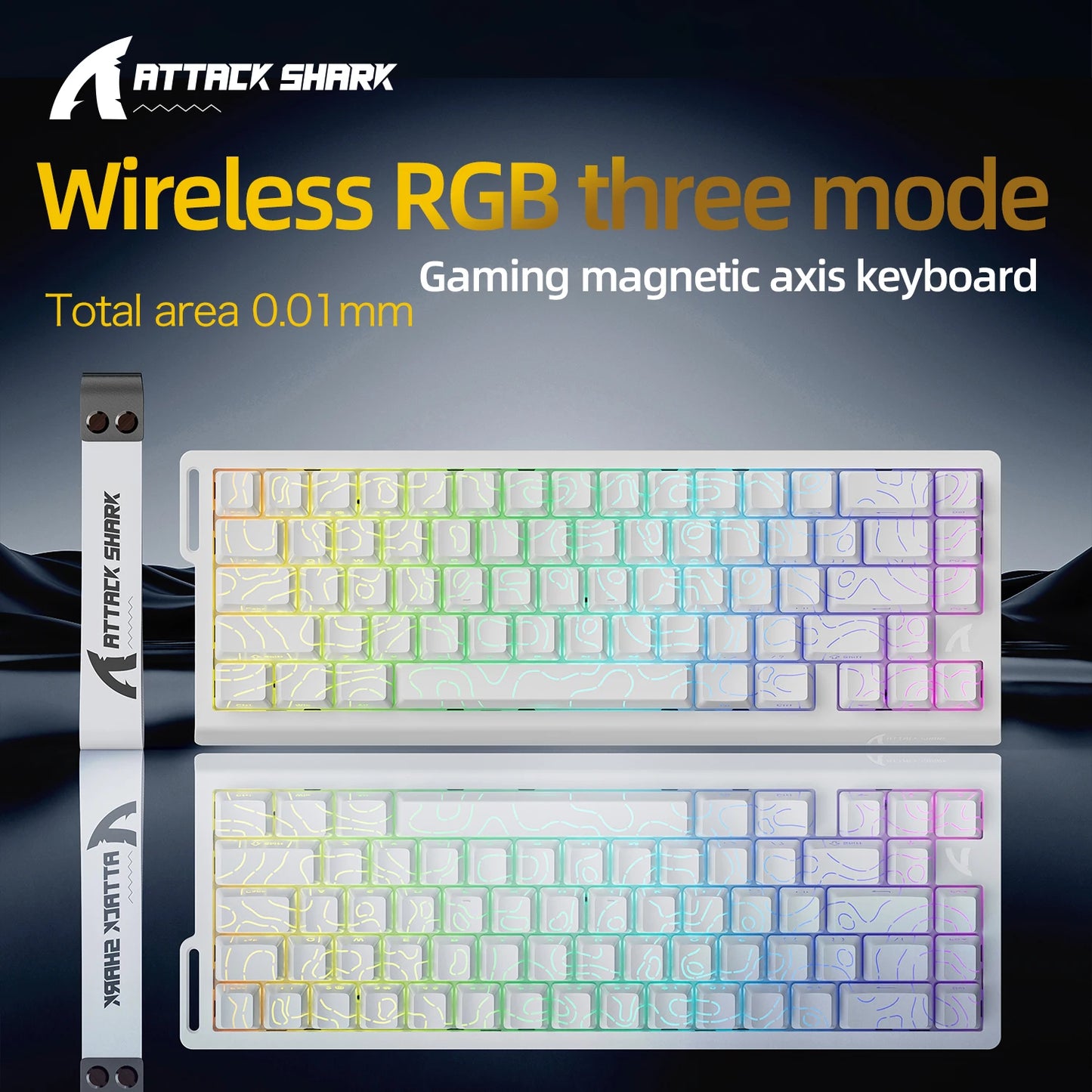 ⌨️⚡ ATTACK SHARK X68HE – Ενσύρματο Μαγνητικό Gaming Keyboard με 0.01mm Rapid Trigger, 8000Hz Polling Rate & RGB 16.8M 🎮✨