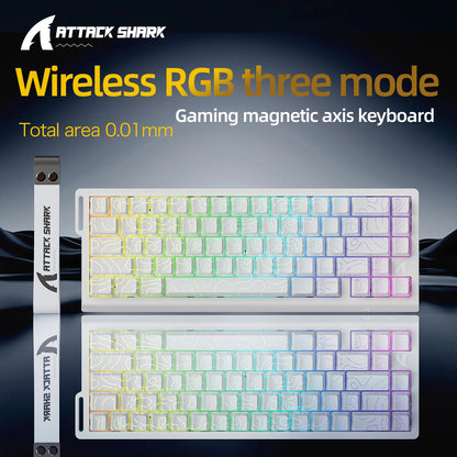 ⌨️⚡ ATTACK SHARK X68HE – Ενσύρματο Μαγνητικό Gaming Keyboard με 0.01mm Rapid Trigger, 8000Hz Polling Rate & RGB 16.8M 🎮✨