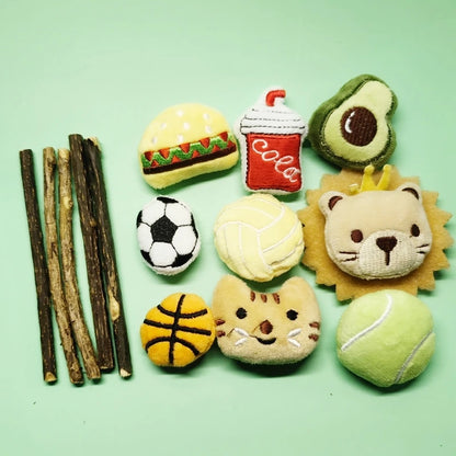 Catnip Toy Set 🐱🧸 | With Catmint 🌿 | Plush Chew Toys for Kittens 😻 | Scented & Teeth Grinding 🦷 | Fun & Relaxation ✅