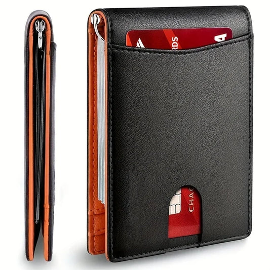 👛🕴️ Ανδρικό Slim Πορτοφόλι – Συνθετικό Δέρμα, RFID Blocking & Money Clip 💳💵