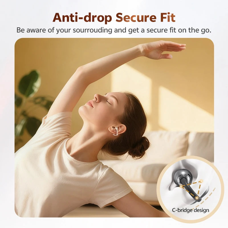 QCY Crossky C50 Open-Ear Wireless Earbuds – Bluetooth 6.0 Clip-On Ακουστικά